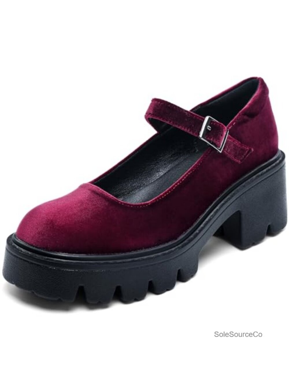 Mary Jane Platform Dress Shoes Chunky Round Toe Block Heel Women's
